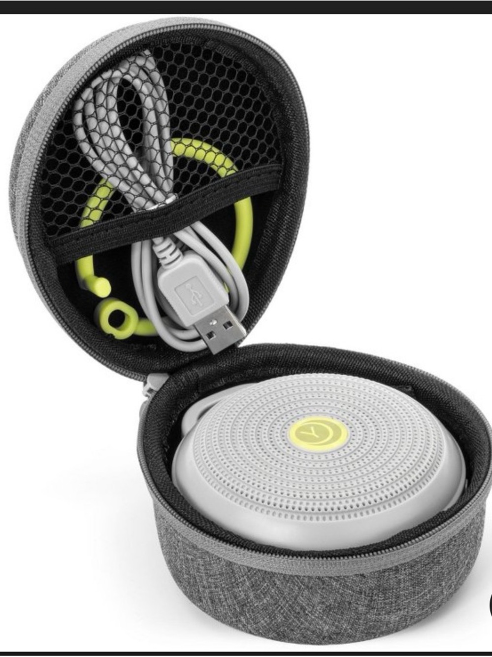 HUSHH by JJCAsleep Portable Soother - Gray with Neon Yellow Trim